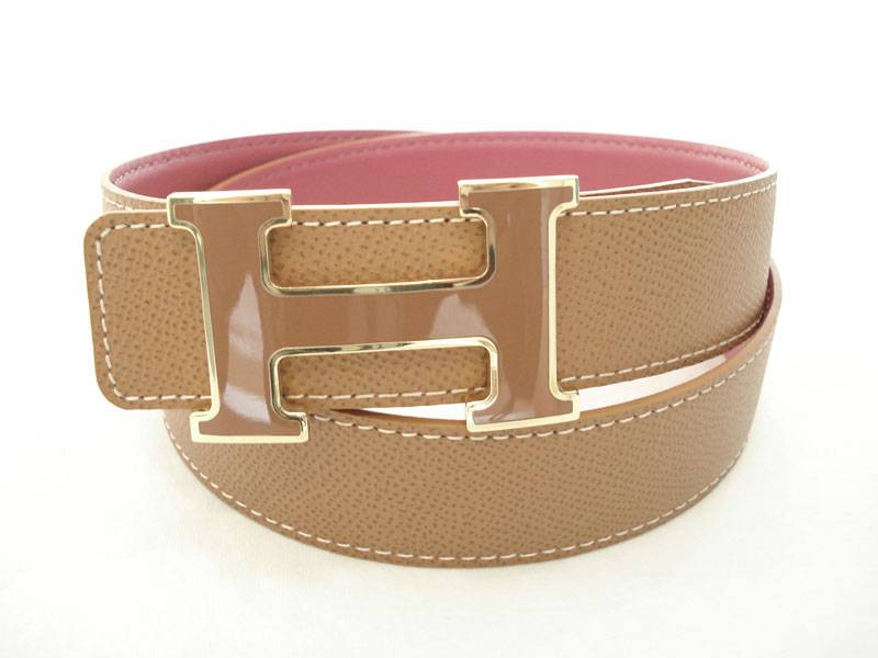 Hermes Belt 1001 tan & pink